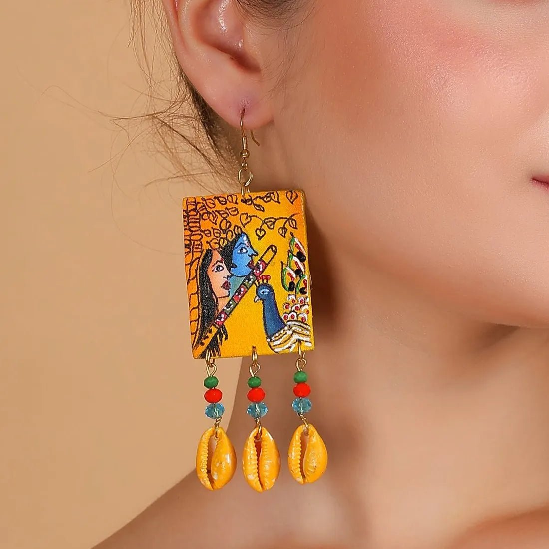 Mayuresh Brij Ke Kanha Traditional Multi Color Hand Painted (Necklace Set) HP - NP - 194 - KHOJ.CITY