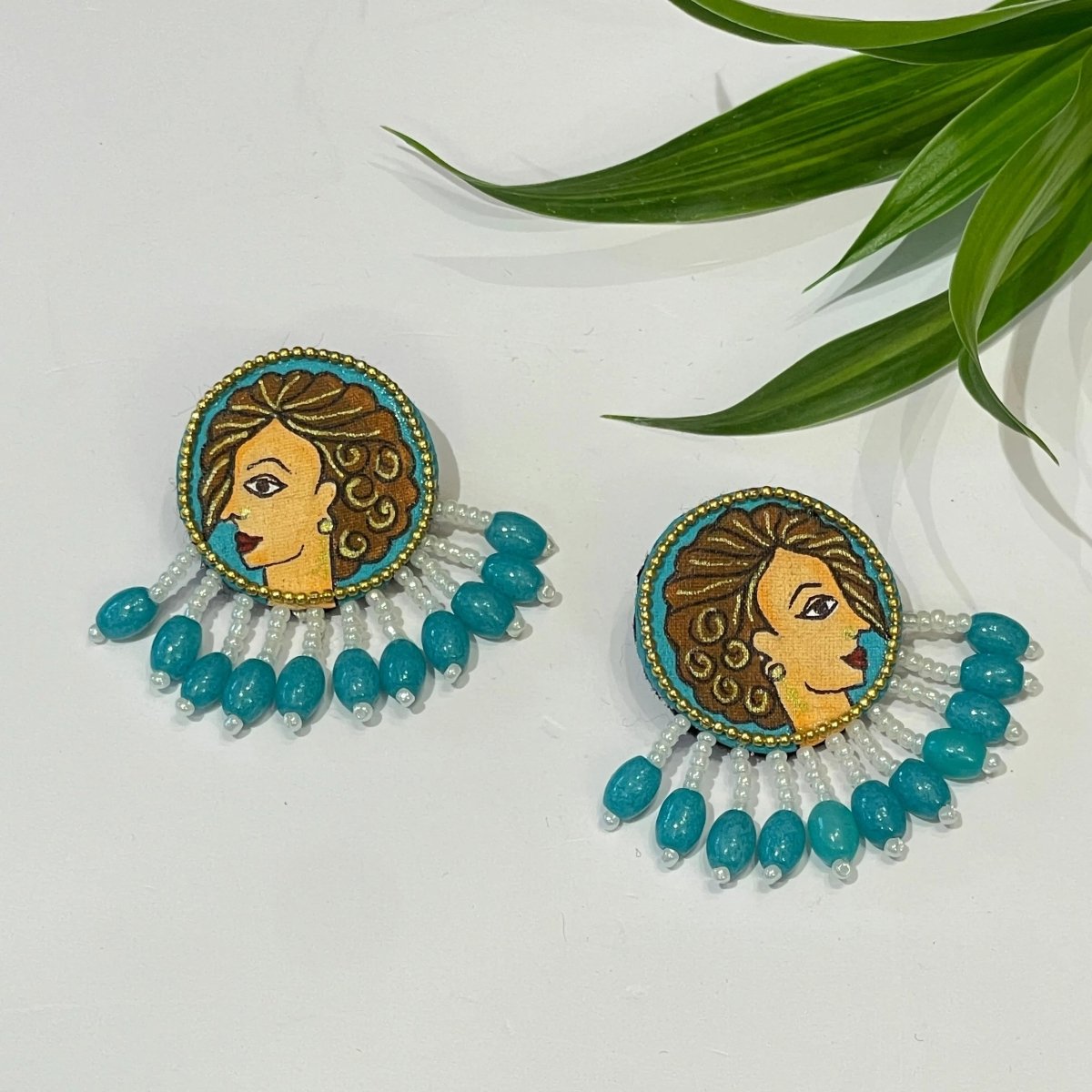 Mini Classic Multi Color Hand Painted Stud (Earrings) HP - ER - 104 - KHOJ.CITY
