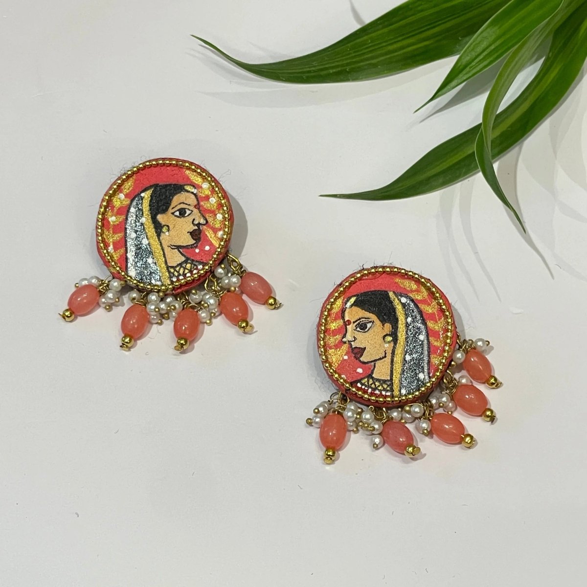 Mini Classic Multi Color Hand Painted Stud (Earrings) HP - ER - 107 - KHOJ.CITY