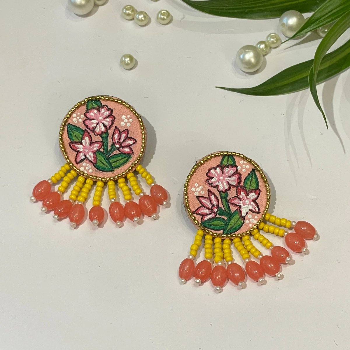 Mini Classic Multi Color Hand Painted Stud (Earrings) HP - ER - 112 - KHOJ.CITY
