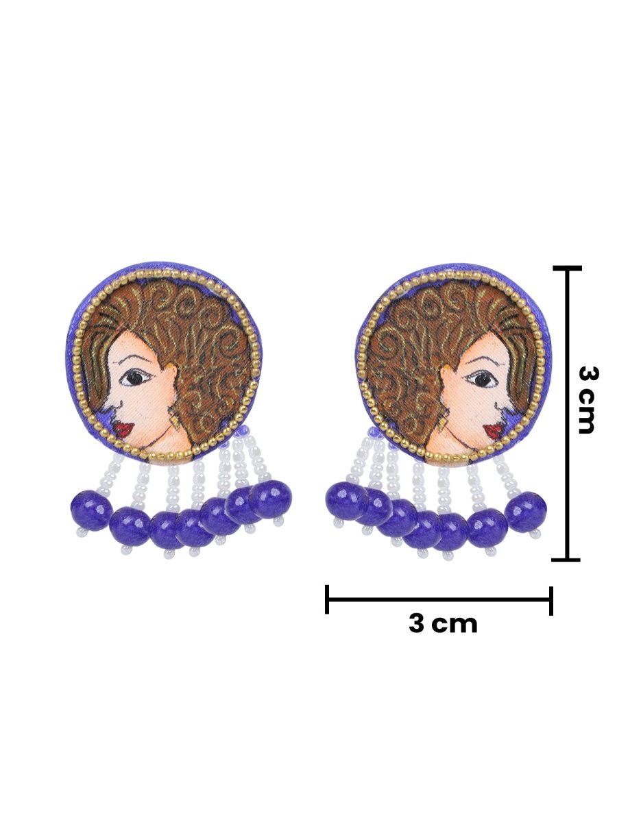 Mini Classic Multi Color Hand Painted Stud (Earrings) HP - ER - 123 - KHOJ.CITY