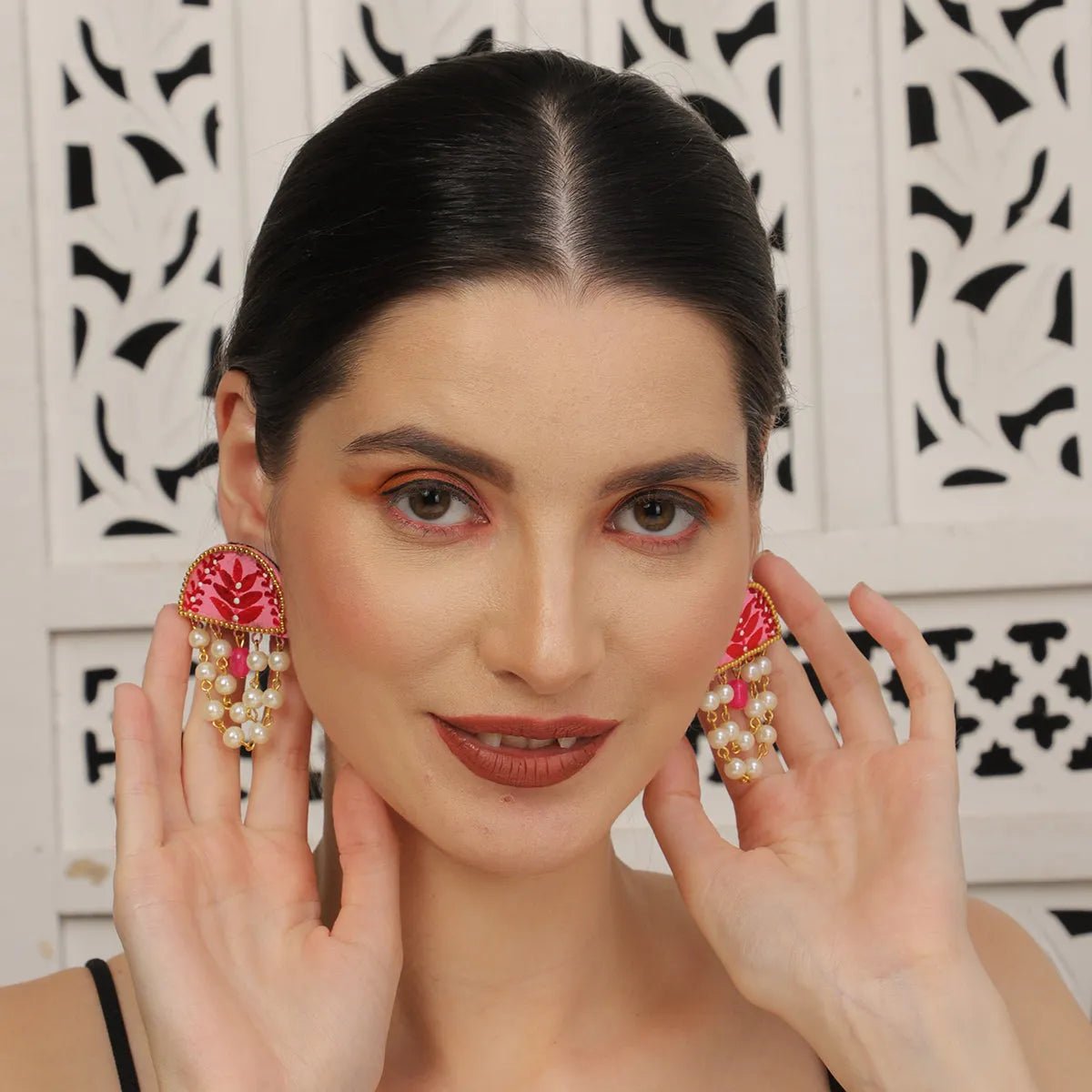Mini Classic Multi Color Hand Painted Stud (Earrings) HP - ER - 126 - KHOJ.CITY