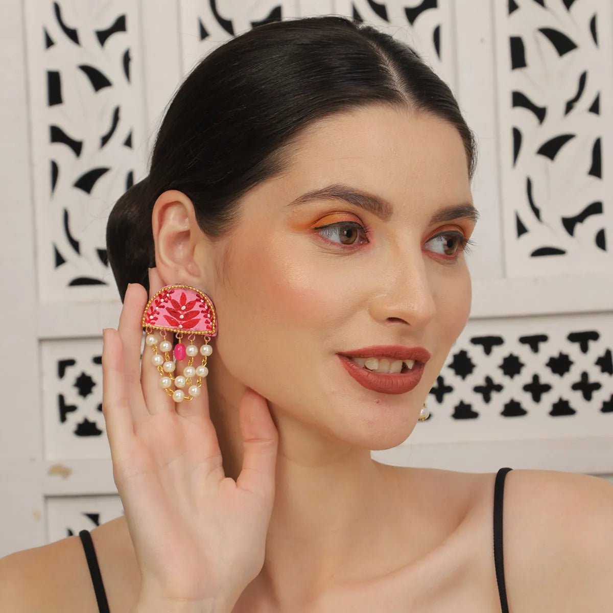 Mini Classic Multi Color Hand Painted Stud (Earrings) HP - ER - 126 - KHOJ.CITY