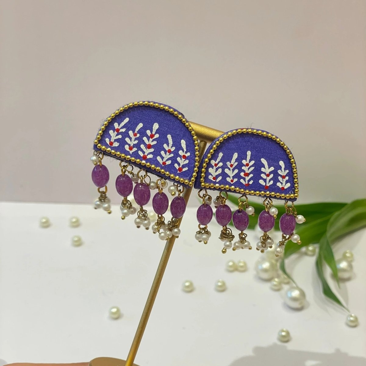Mini Classic Multi Color Hand Painted Stud (Earrings) HP - ER - 128 - KHOJ.CITY