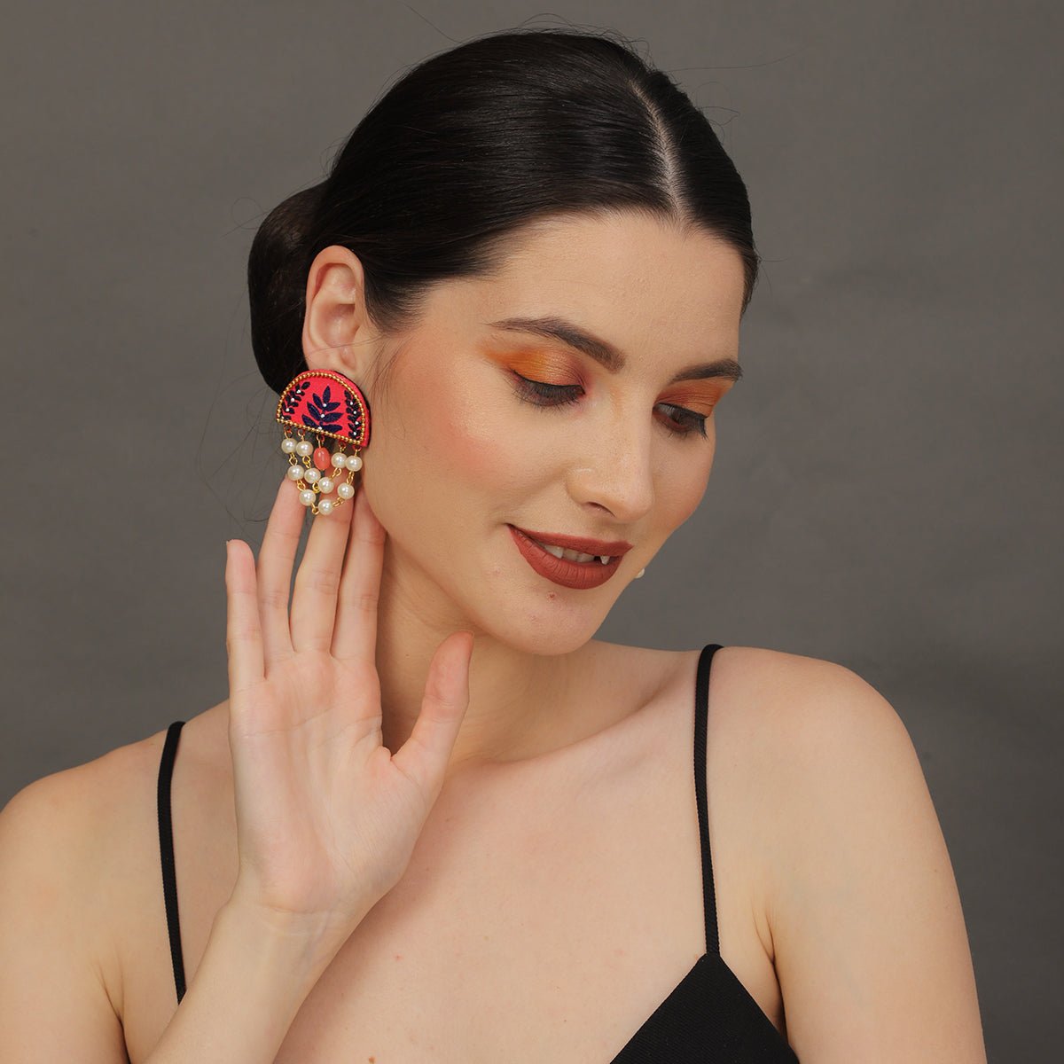 Mini Classic Multi Color Hand Painted Stud (Earrings) HP - ER - 130 - KHOJ.CITY