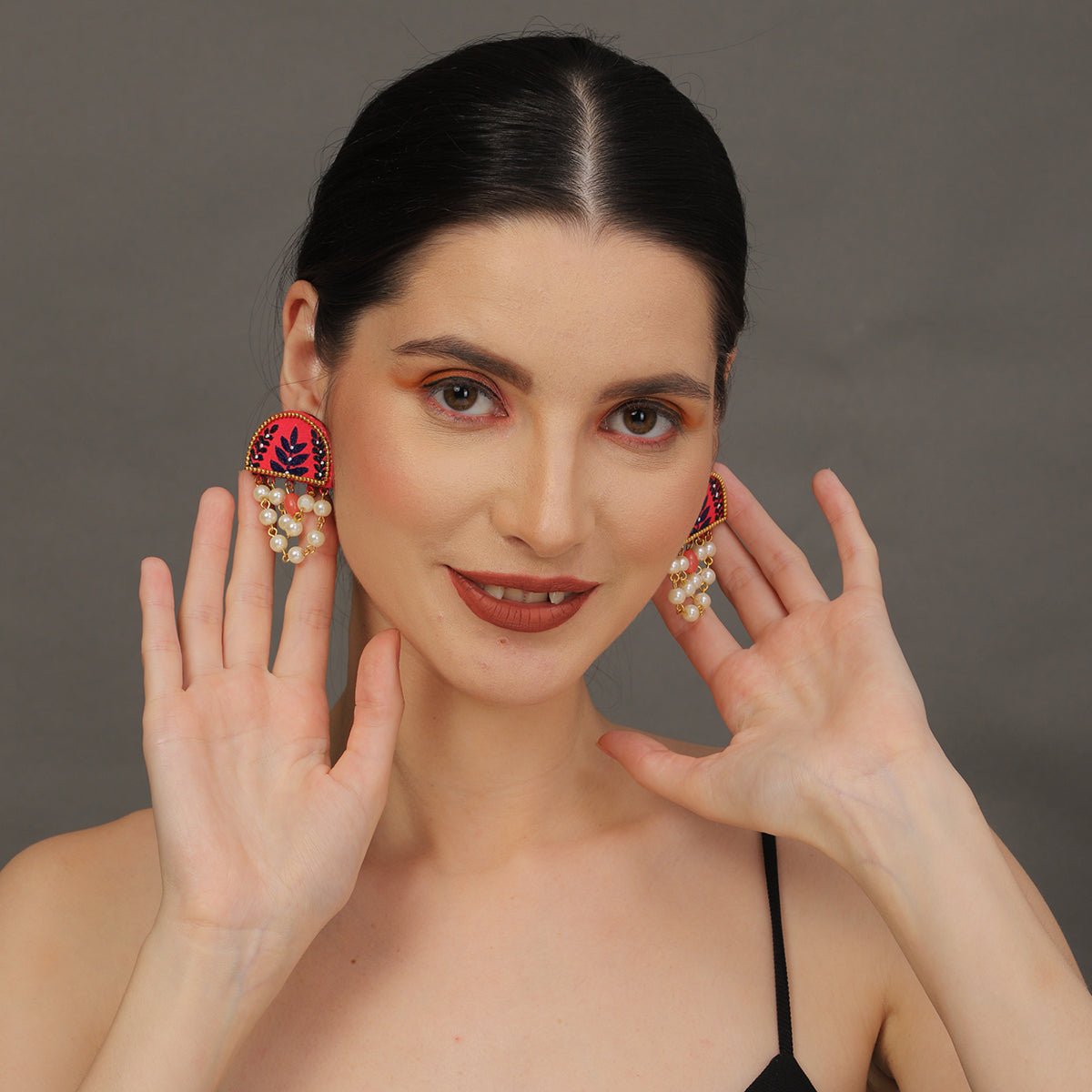 Mini Classic Multi Color Hand Painted Stud (Earrings) HP - ER - 130 - KHOJ.CITY