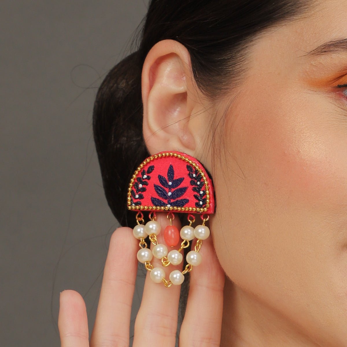 Mini Classic Multi Color Hand Painted Stud (Earrings) HP - ER - 130 - KHOJ.CITY