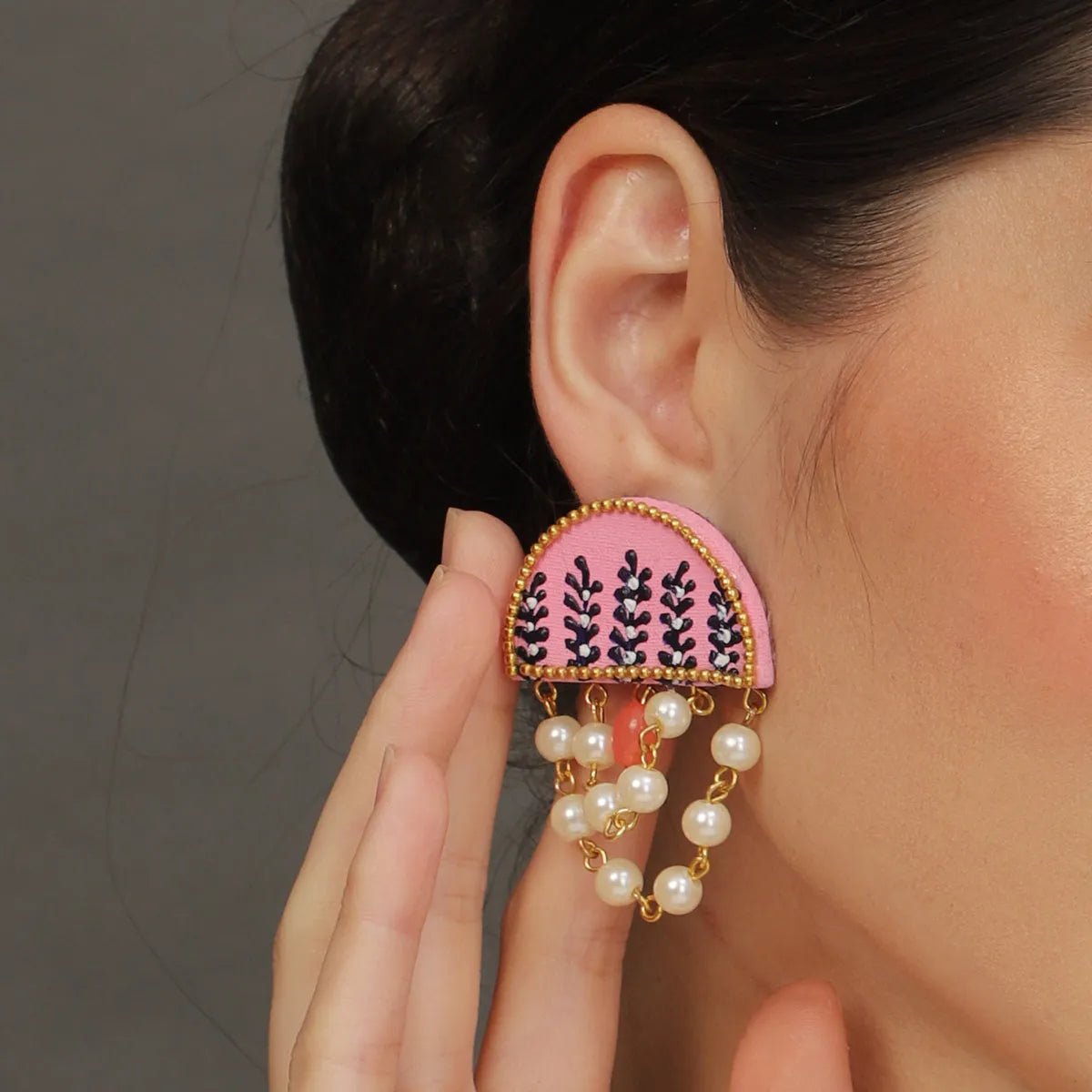 Mini Classic Multi Color Hand Painted Stud (Earrings) HP - ER - 131 - KHOJ.CITY