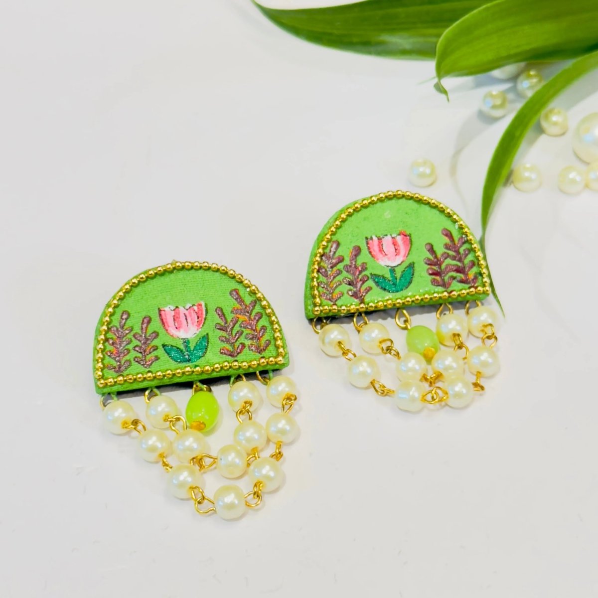 Mini Classic Multi Color Hand Painted Stud (Earrings) HP - ER - 132 - KHOJ.CITY