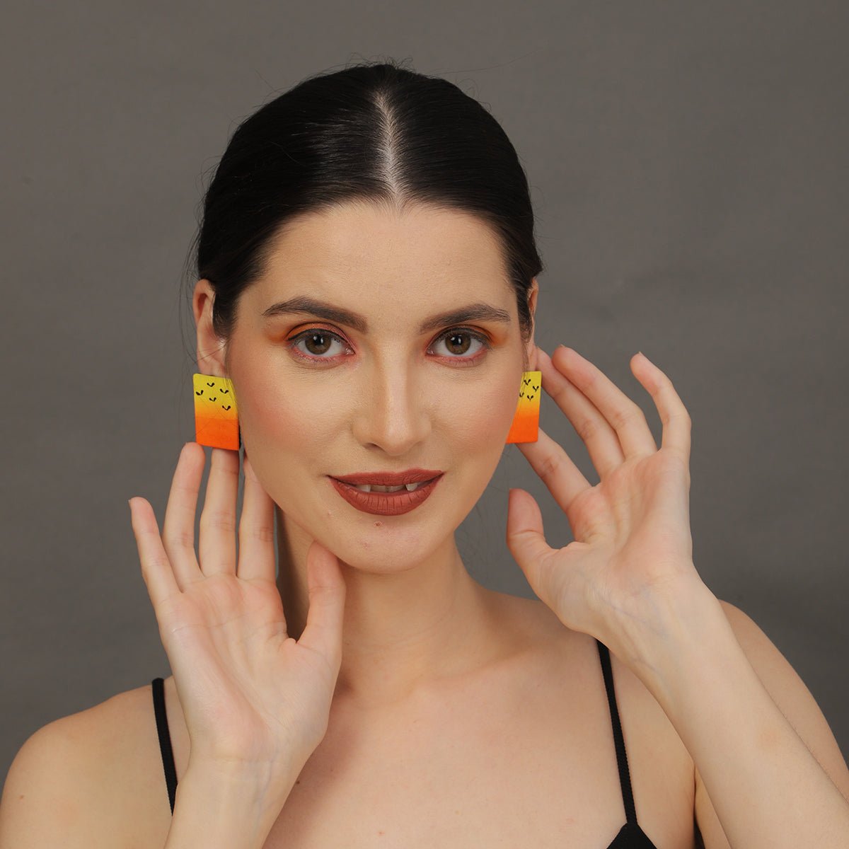 Mini Classic Multi Color Hand Painted Stud (Earrings) HP - ER - 214 - KHOJ.CITY