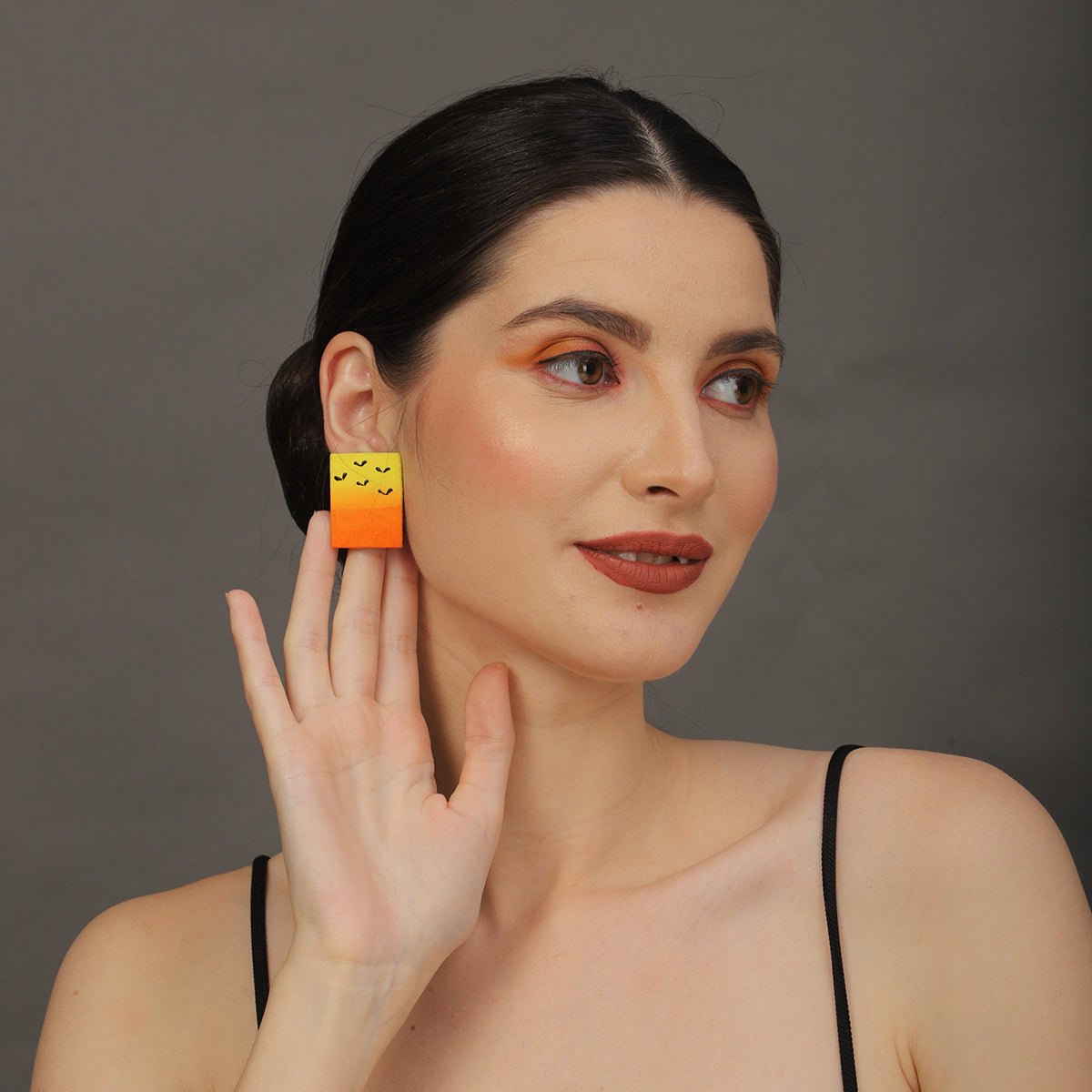 Mini Classic Multi Color Hand Painted Stud (Earrings) HP - ER - 214 - KHOJ.CITY