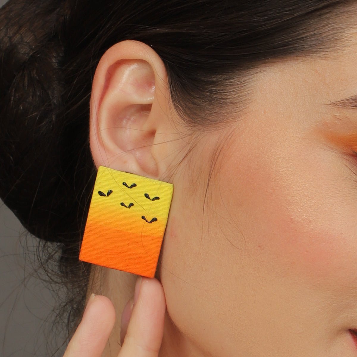 Mini Classic Multi Color Hand Painted Stud (Earrings) HP - ER - 214 - KHOJ.CITY