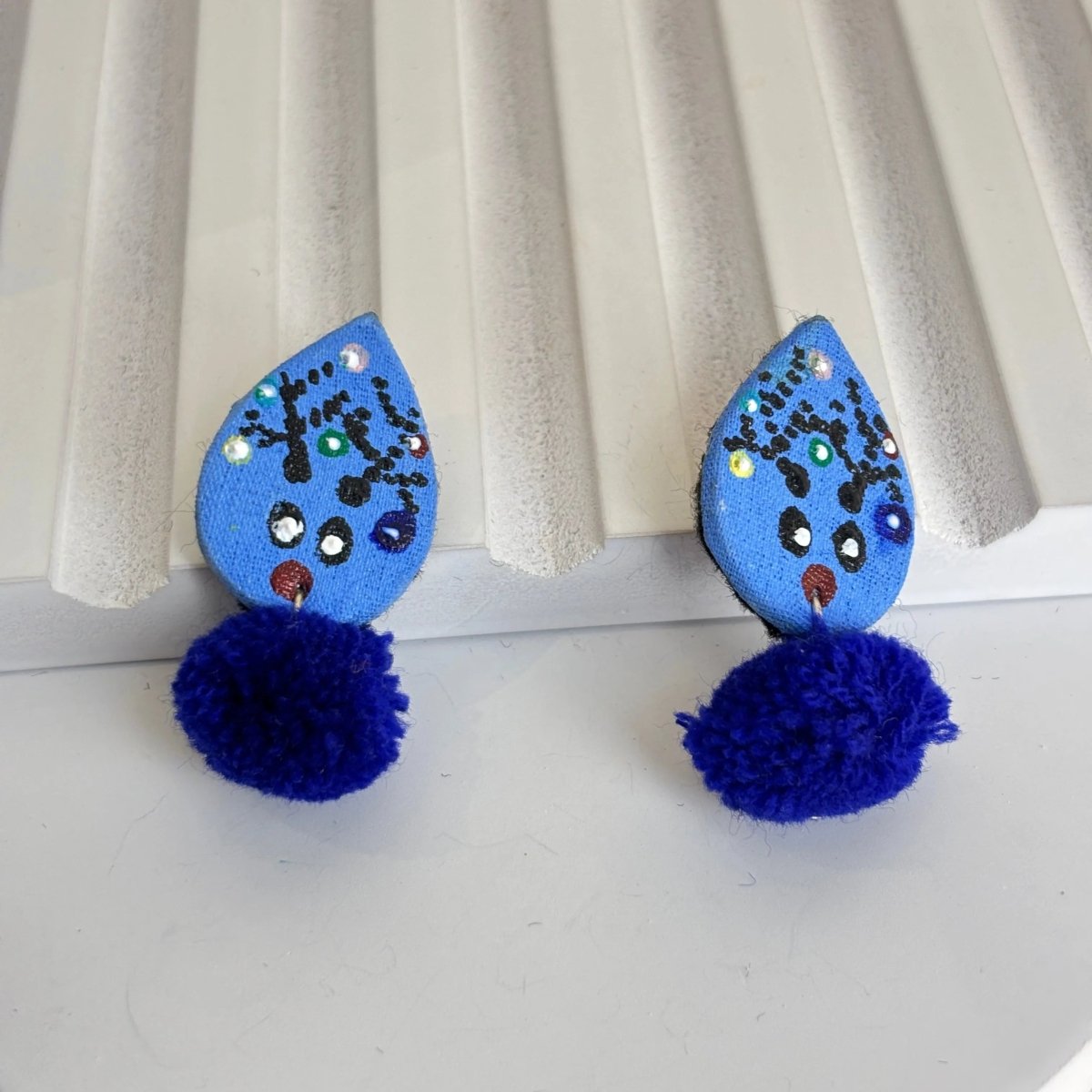 Mini Classic Multi Color Hand Painted Stud (Earrings) HP - ER - 215 - KHOJ.CITY
