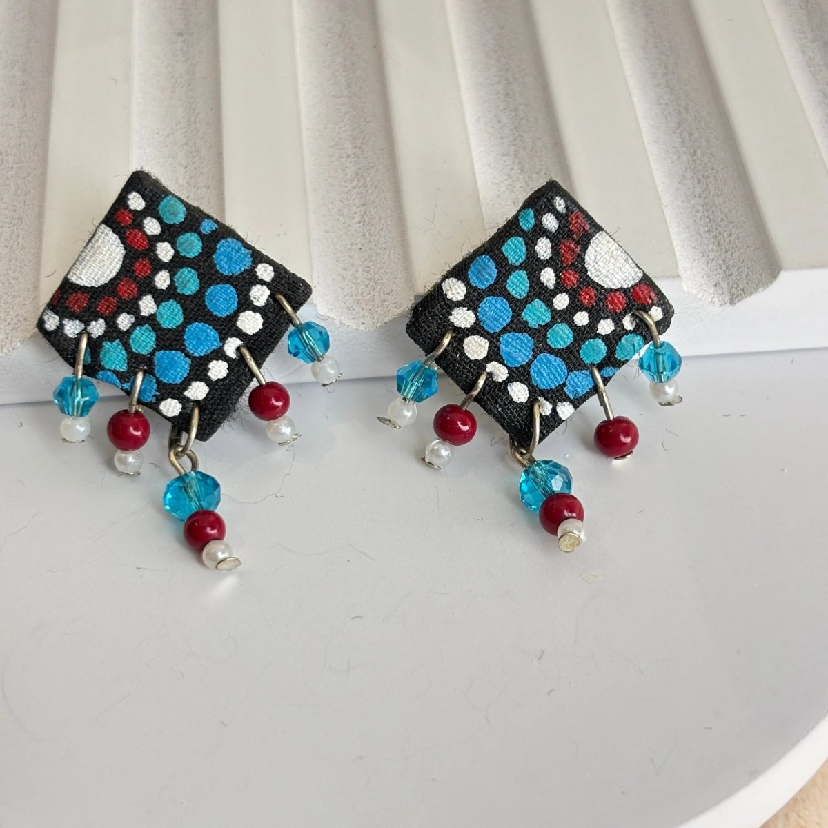 Mini Classic Multi Color Hand Painted Stud (Earrings) HP - ER - 216 - KHOJ.CITY