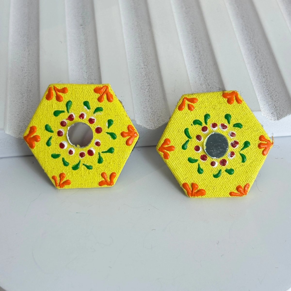 Mini Classic Multi Color Hand Painted Stud (Earrings) HP - ER - 217 - KHOJ.CITY