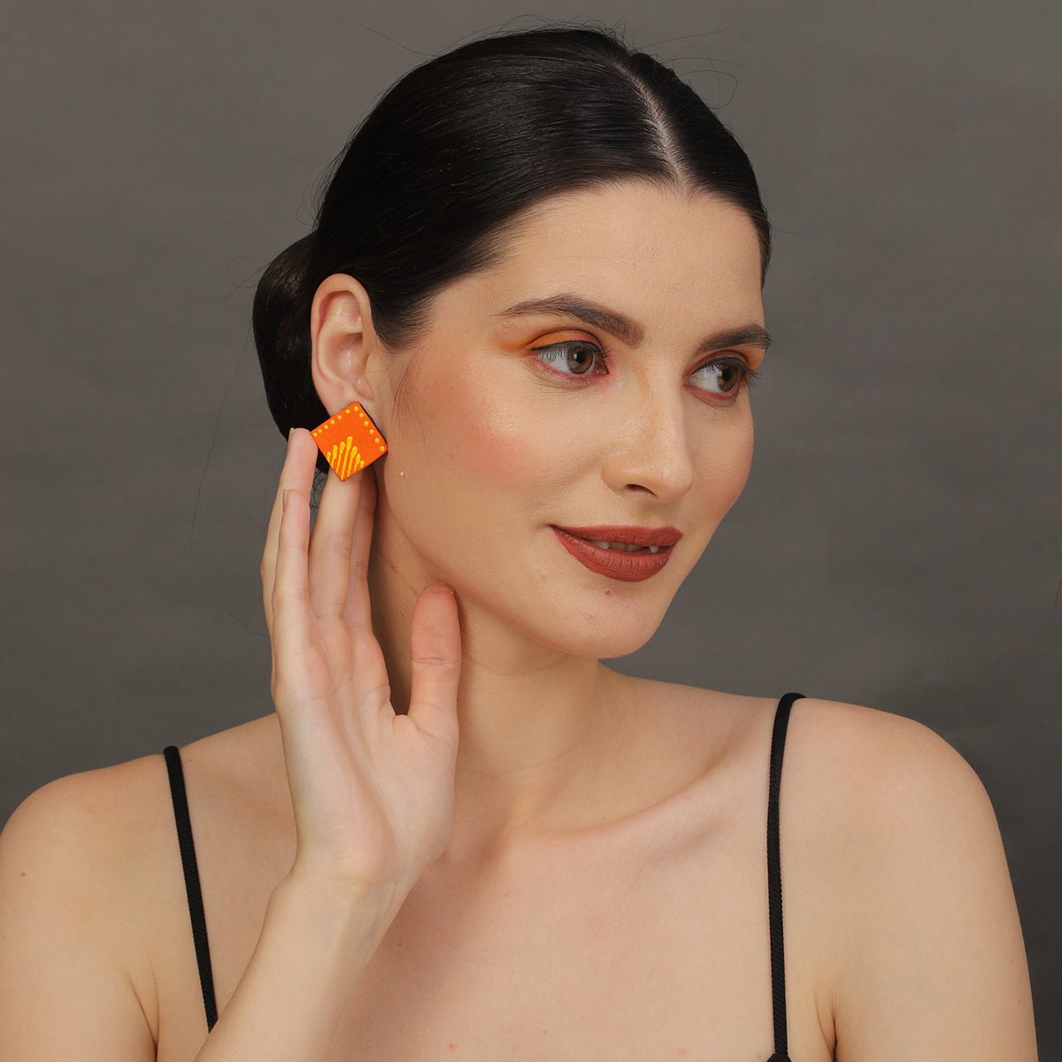 Mini Classic Multi Color Hand Painted Stud (Earrings) HP - ER - 218 - KHOJ.CITY