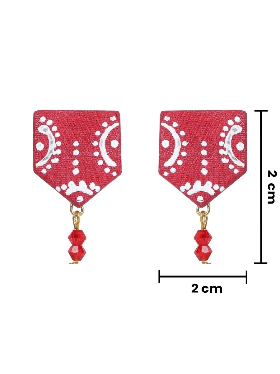 Mini Classic Multi Color Hand Painted Stud (Earrings) HP - ER - 219 - KHOJ.CITY