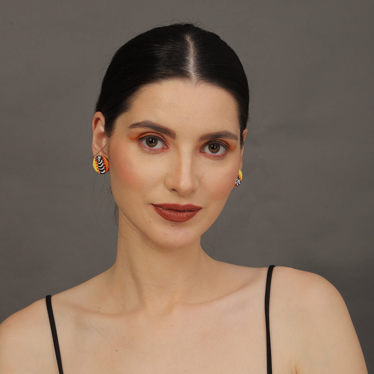 Mini Classic Multi Color Hand Painted Stud (Earrings) HP - ER - 221 - KHOJ.CITY