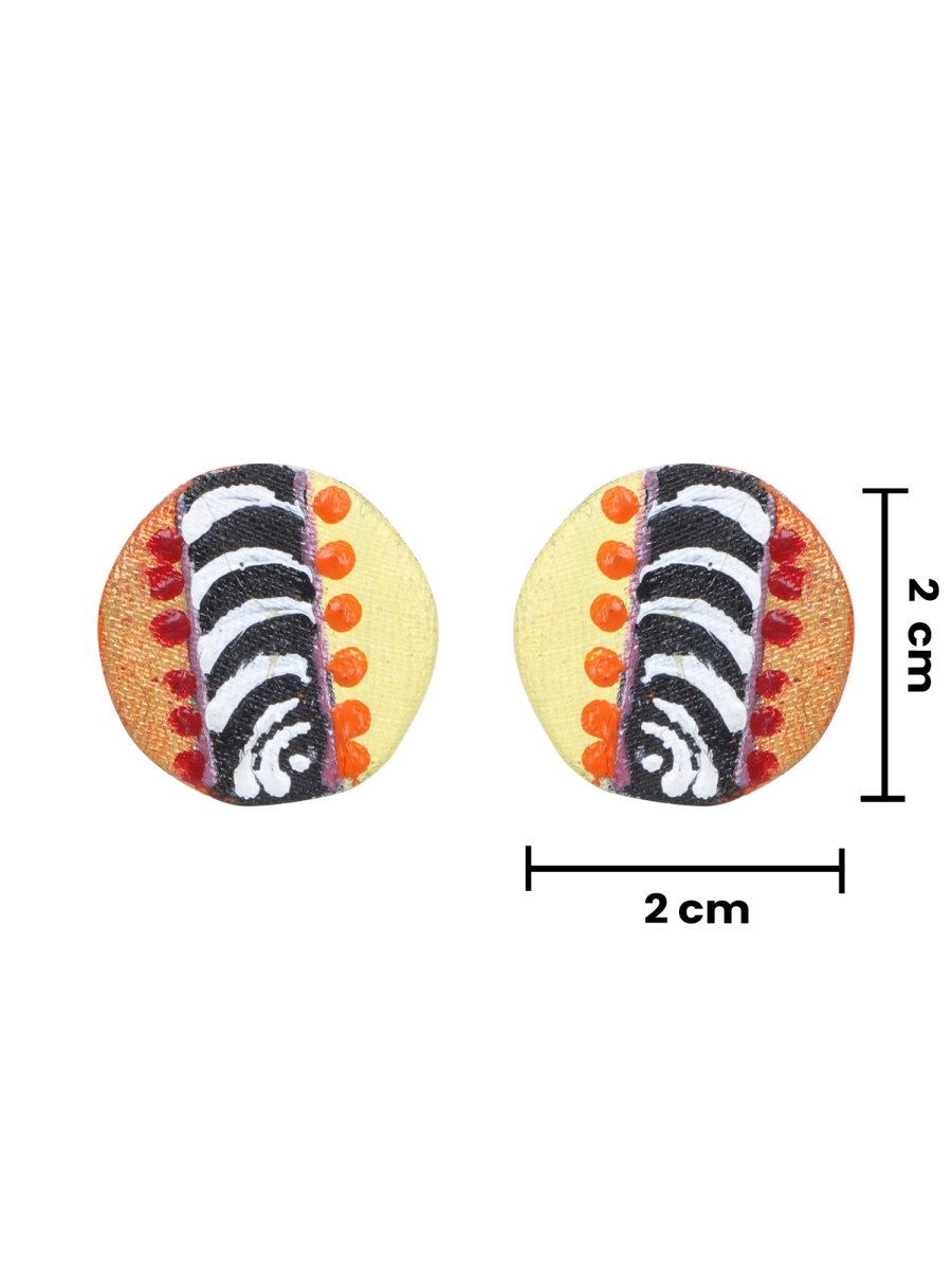 Mini Classic Multi Color Hand Painted Stud (Earrings) HP - ER - 221 - KHOJ.CITY