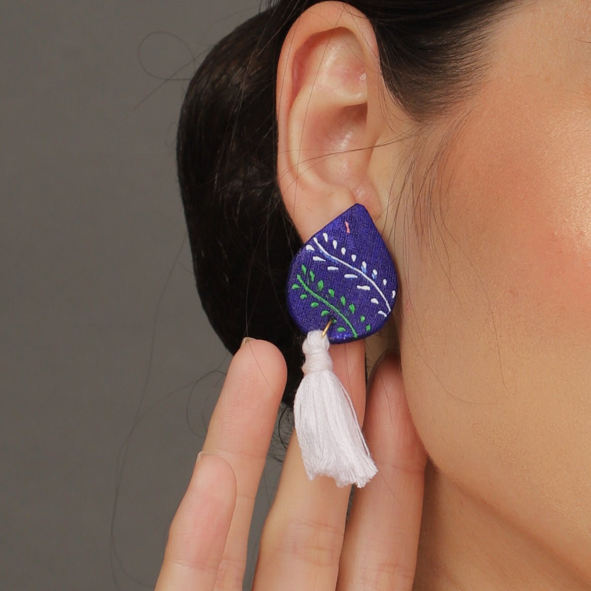 Mini Classic Multi Color Hand Painted Stud (Earrings) HP - ER - 222 - KHOJ.CITY