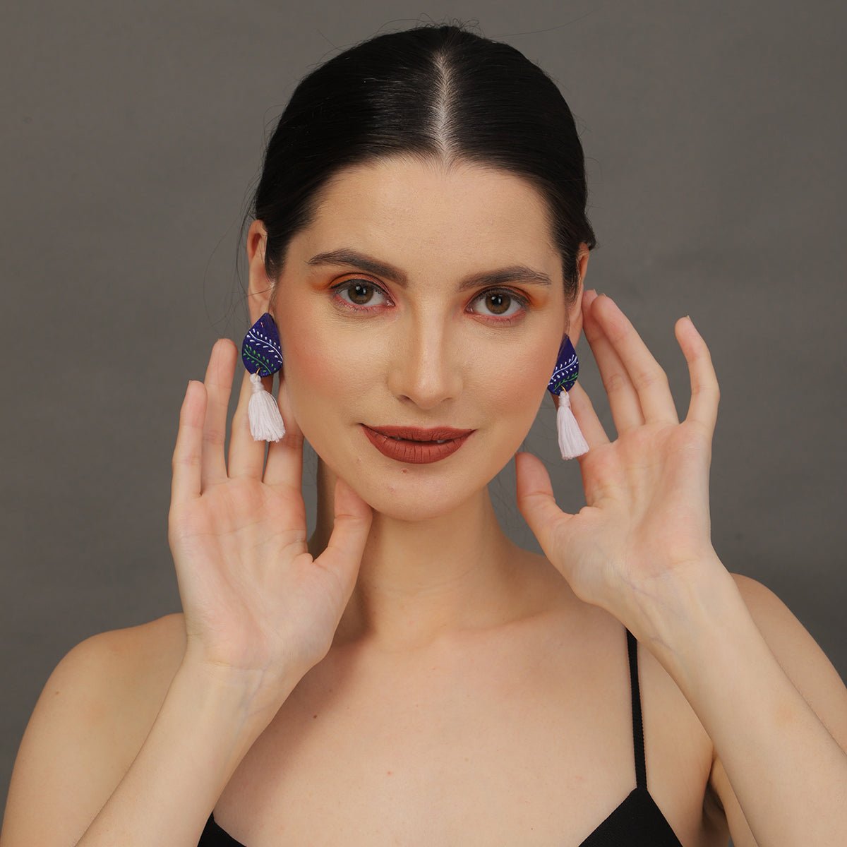 Mini Classic Multi Color Hand Painted Stud (Earrings) HP - ER - 222 - KHOJ.CITY