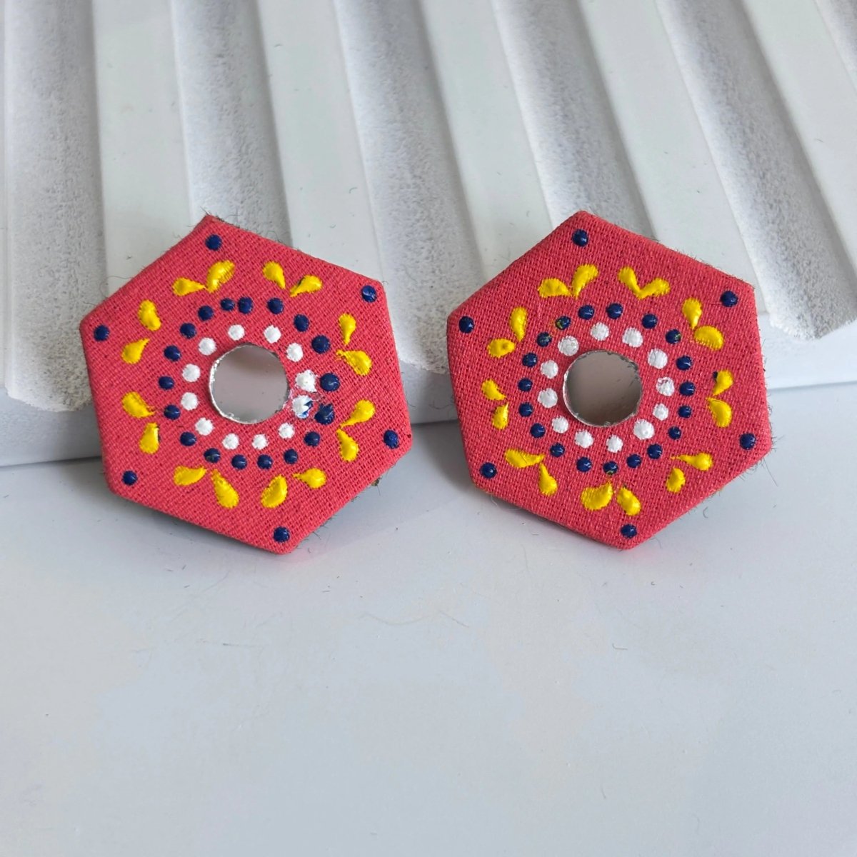 Mini Classic Multi Color Hand Painted Stud (Earrings) HP - ER - 226 - KHOJ.CITY