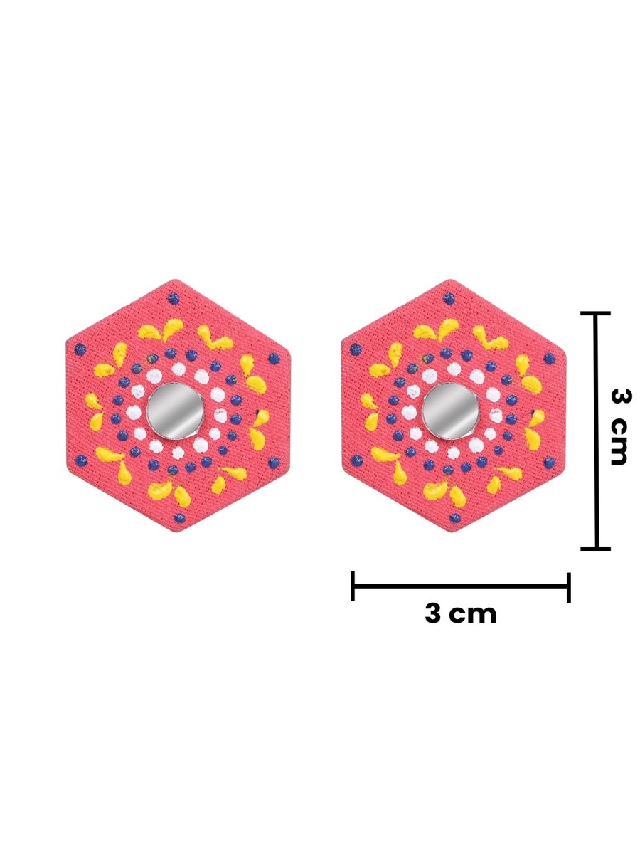 Mini Classic Multi Color Hand Painted Stud (Earrings) HP - ER - 226 - KHOJ.CITY