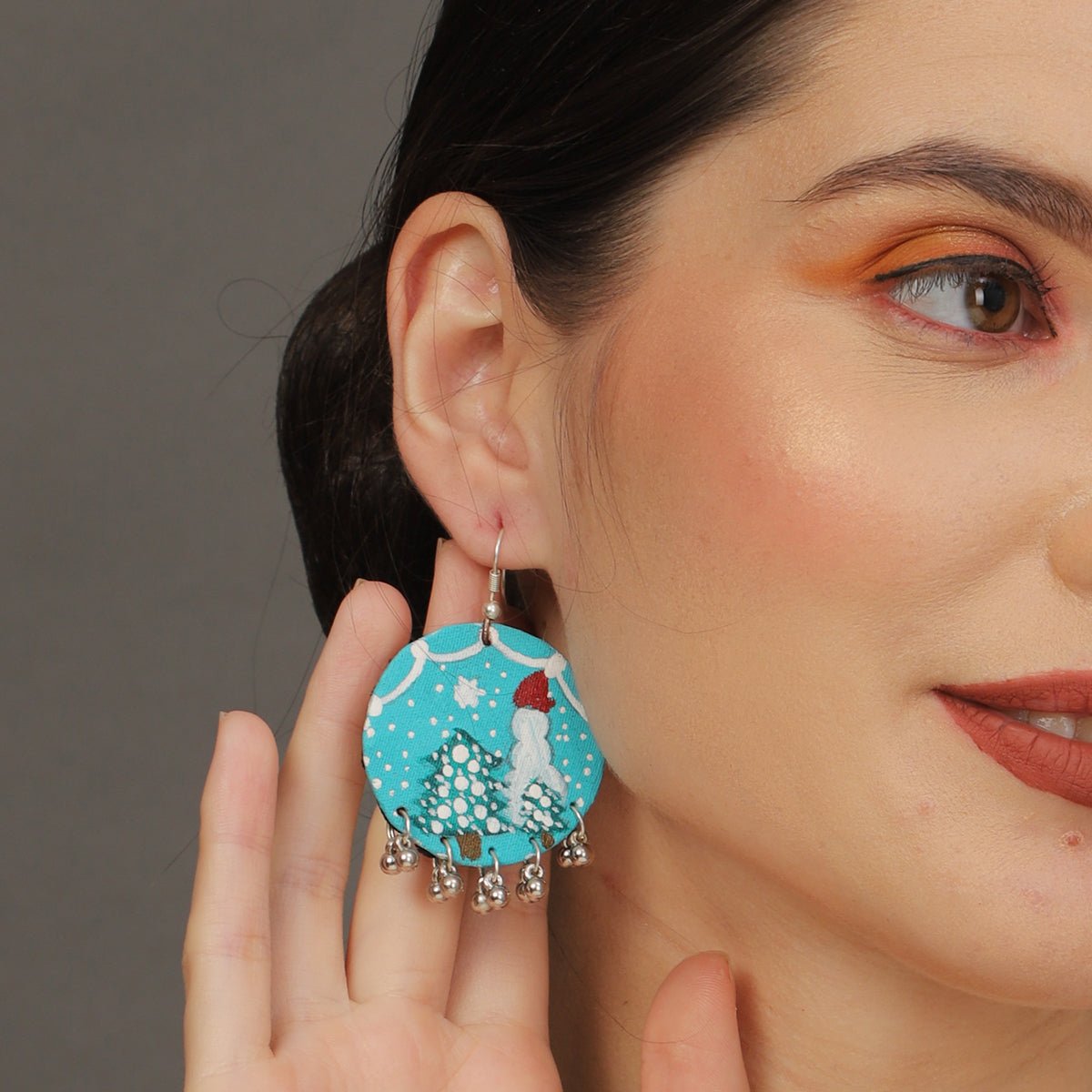 Mini Classic Multi Color Hand Painted Stud (Earrings) HP - ER - 228 - KHOJ.CITY