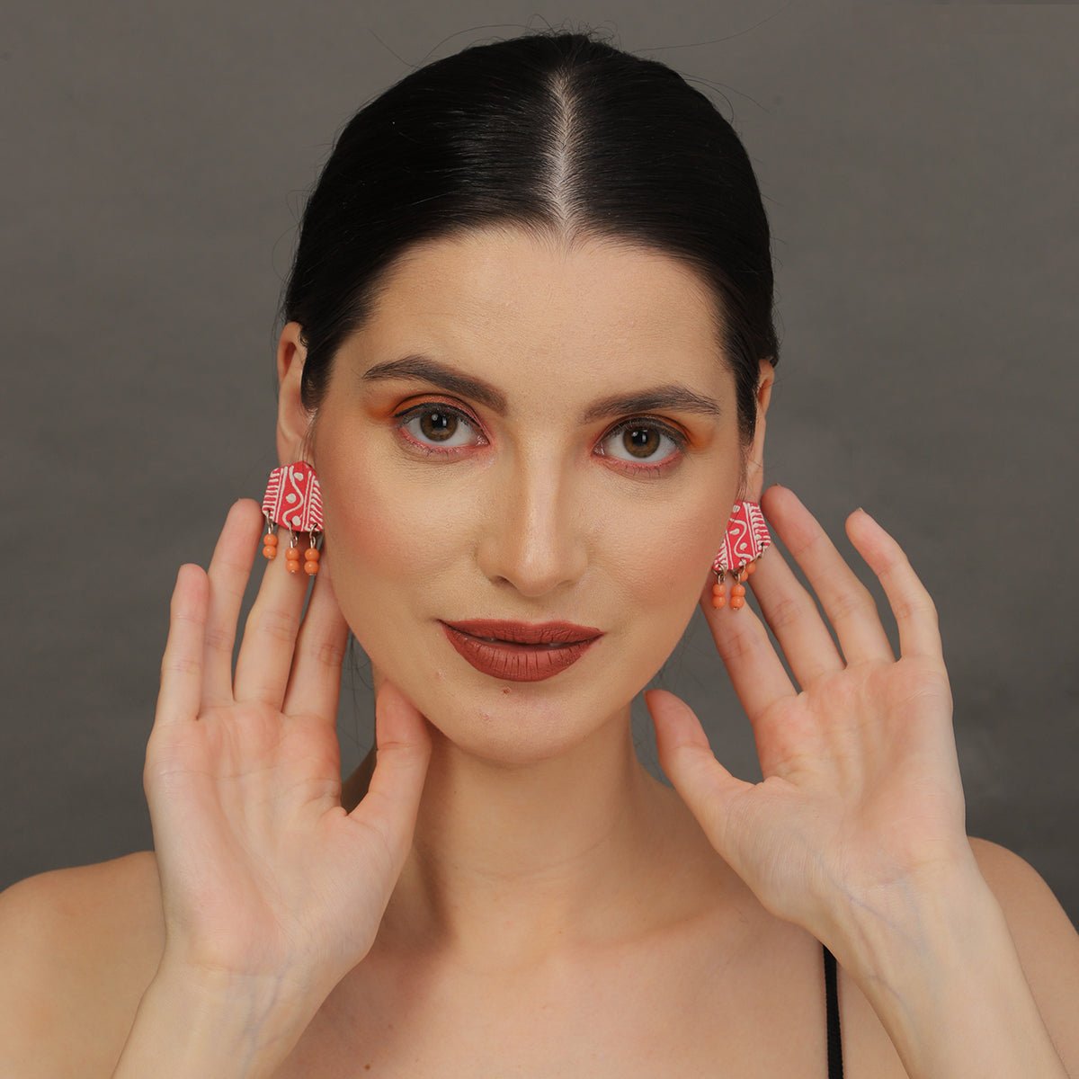 Mini Classic Multi Color Hand Painted Stud (Earrings) HP - ER - 229 - KHOJ.CITY