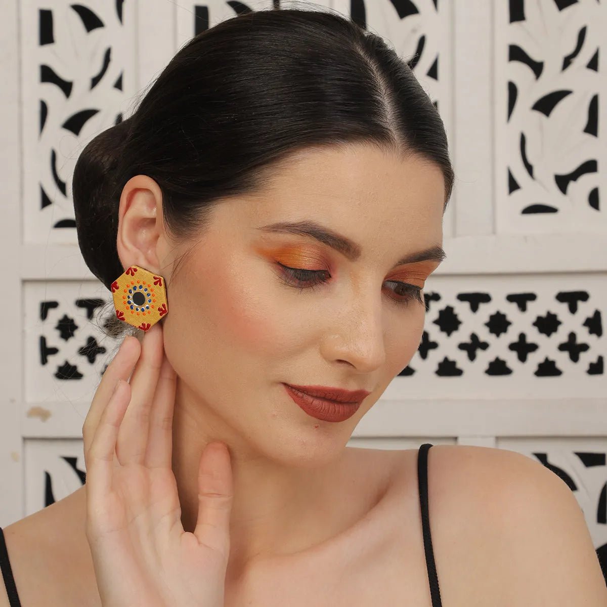 Mini Classic Multi Color Hand Painted Stud (Earrings) HP - ER - 230 - KHOJ.CITY