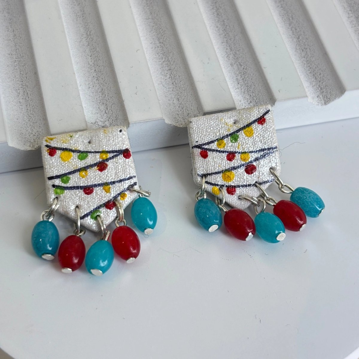 Mini Classic Multi Color Hand Painted Stud (Earrings) HP - ER - 233 - KHOJ.CITY