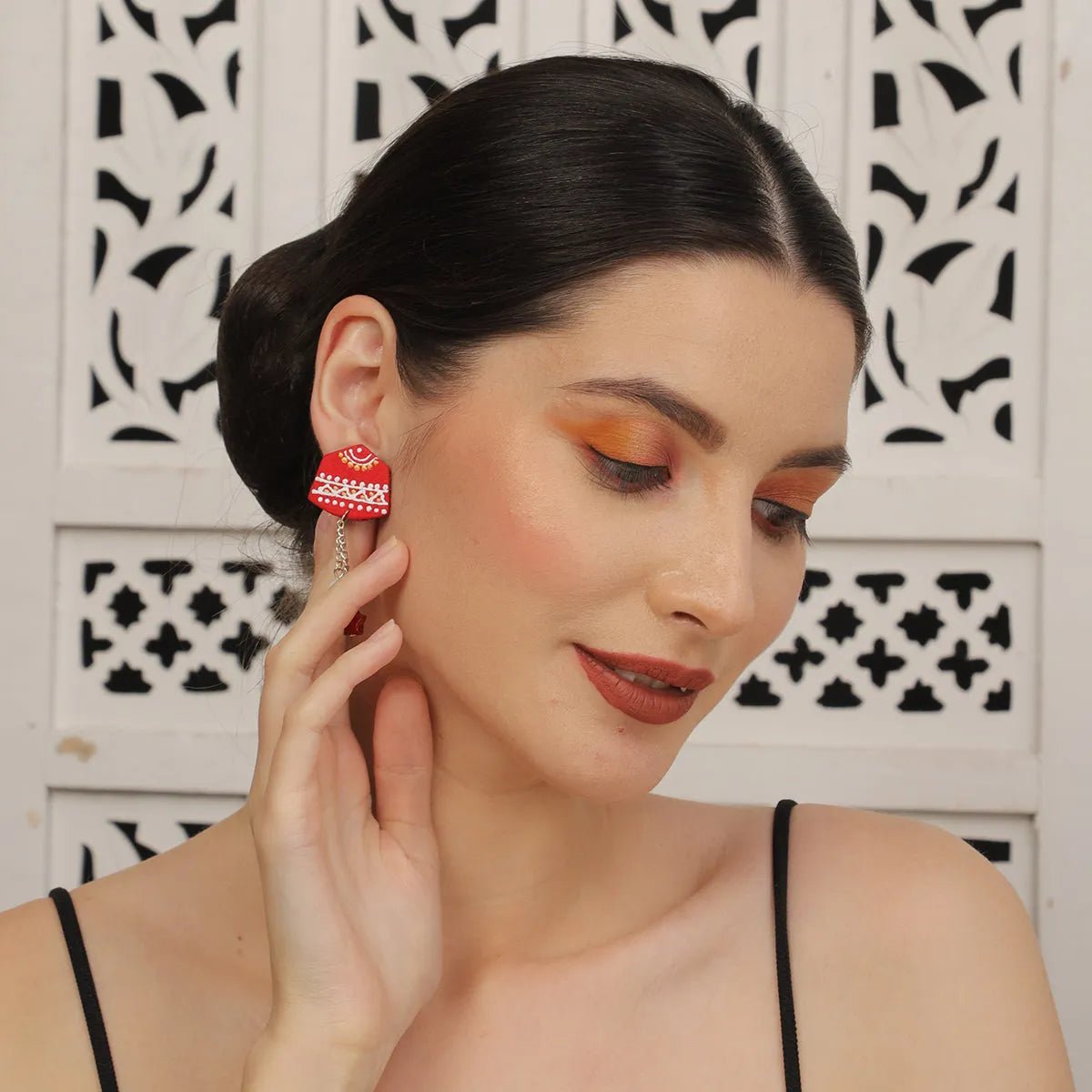 Mini Classic Multi Color Hand Painted Stud (Earrings) HP - ER - 234 - KHOJ.CITY