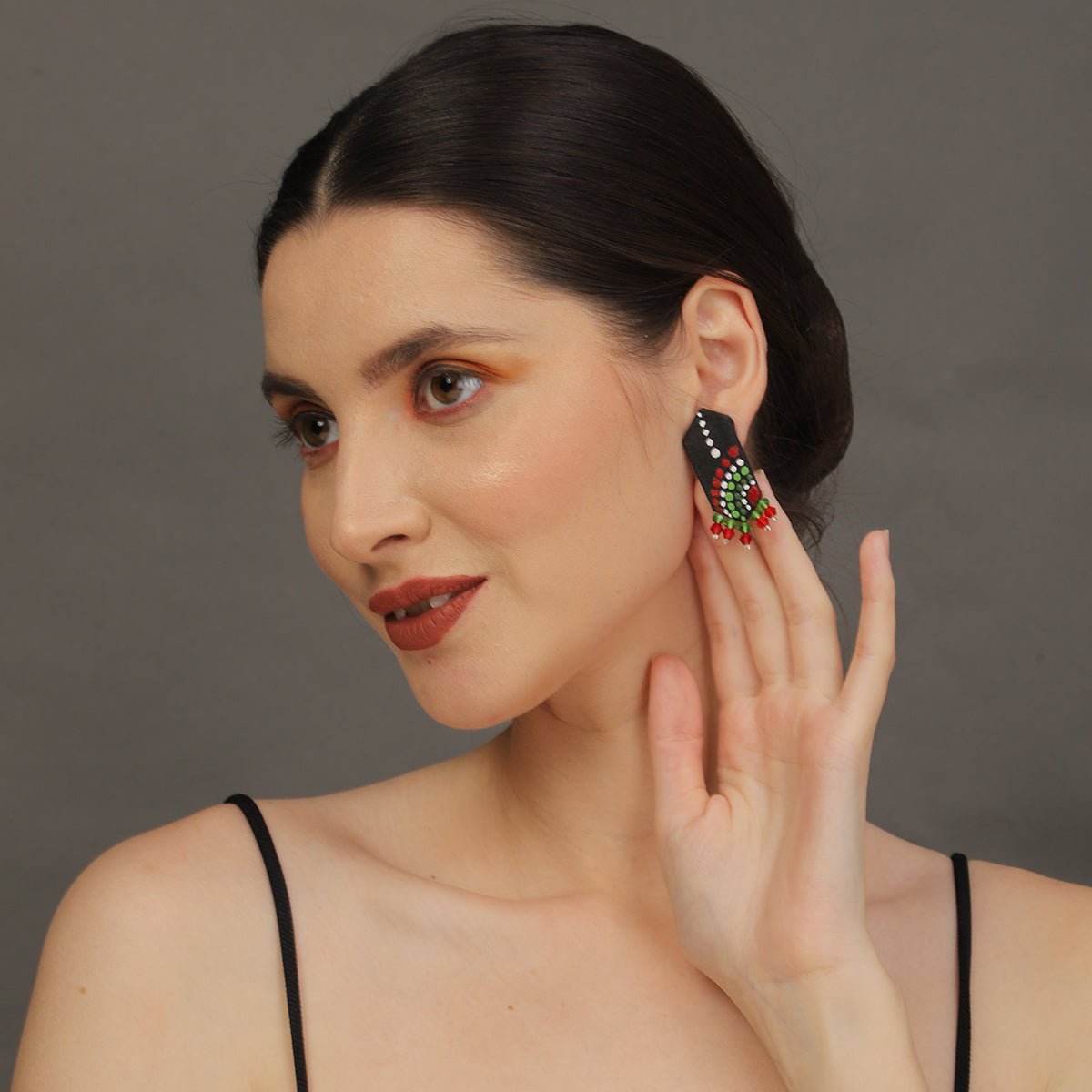Mini Classic Multi Color Hand Painted Stud (Earrings) HP - ER - 237 - KHOJ.CITY