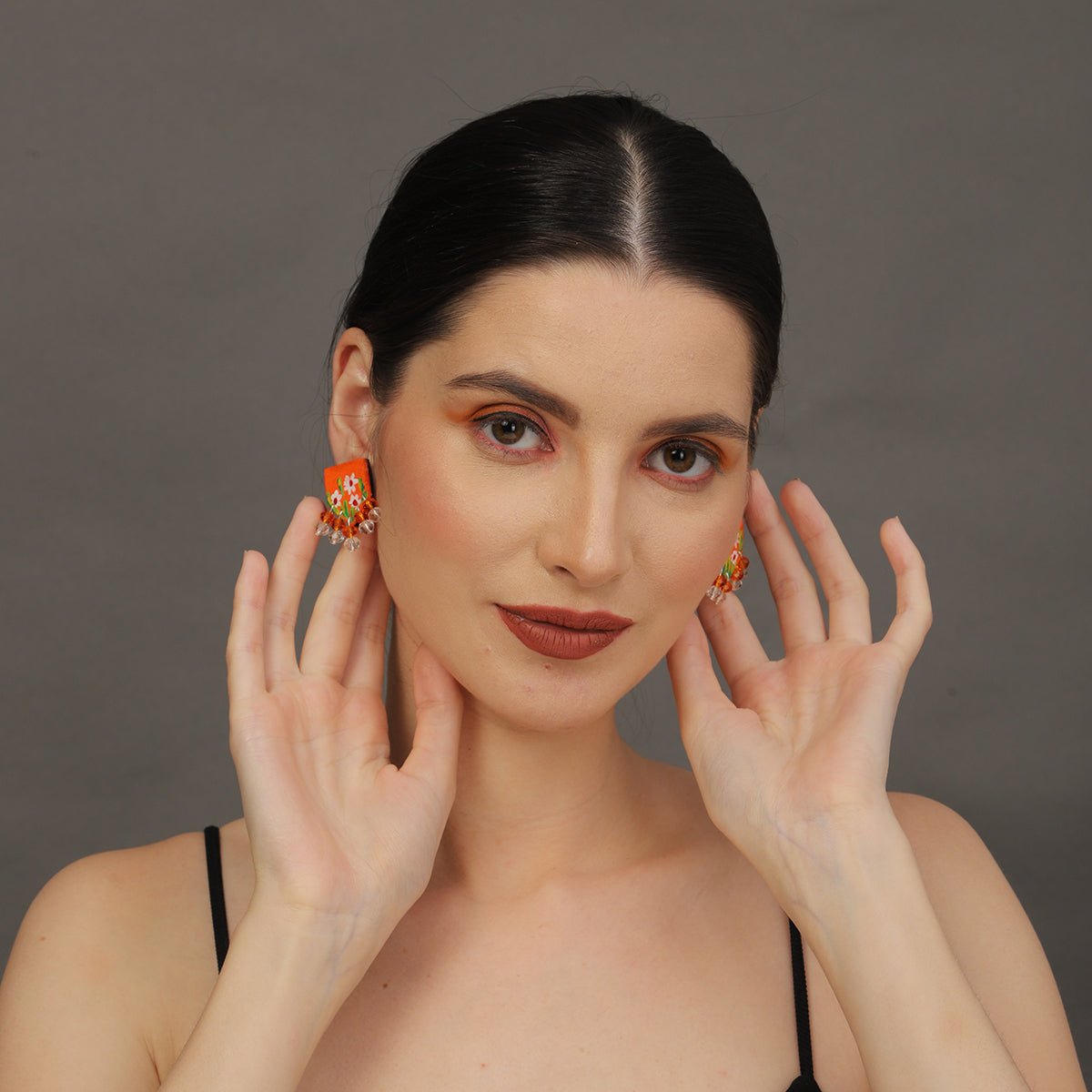 Mini Classic Multi Color Hand Painted Stud (Earrings) HP - ER - 243 - KHOJ.CITY