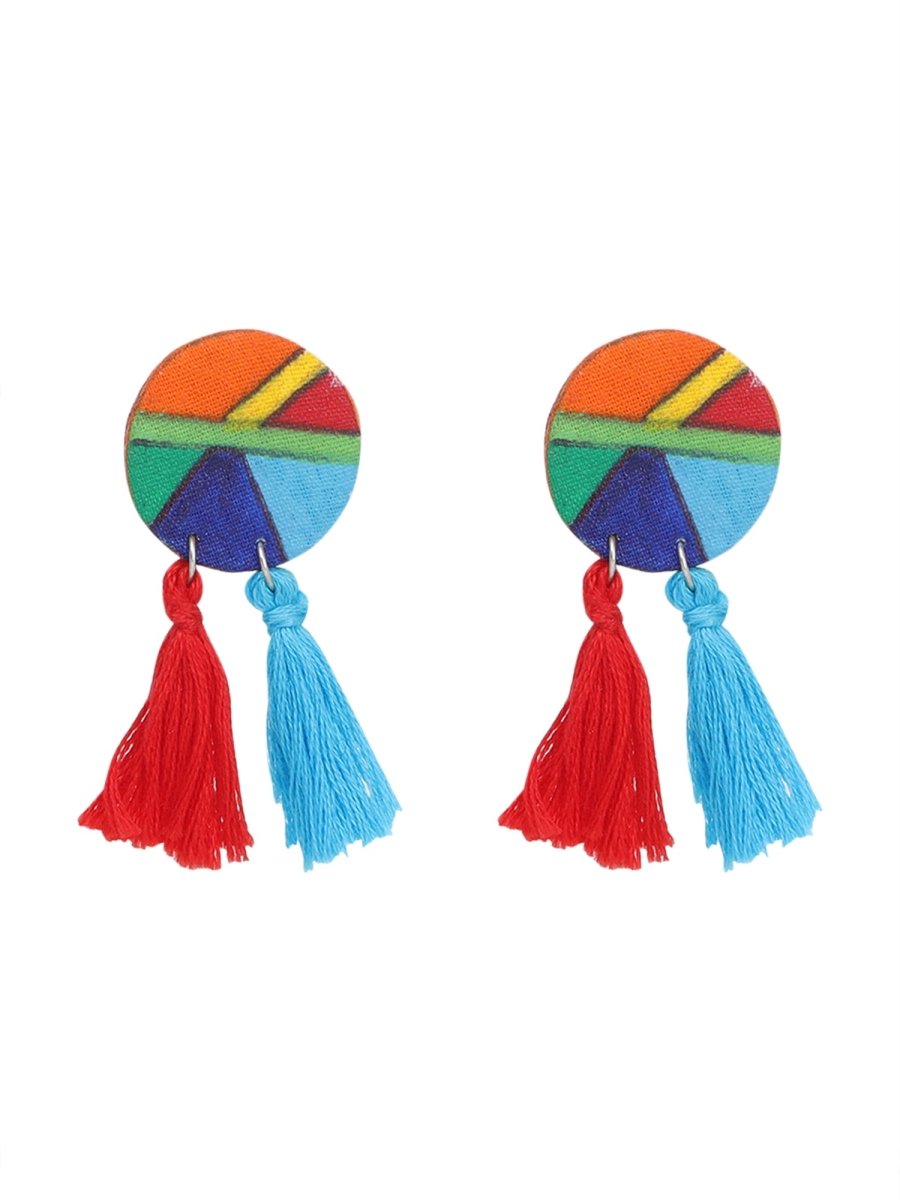 Mini Classic Multi Color Hand Painted Stud (Earrings) HP - ER - 244 - KHOJ.CITY