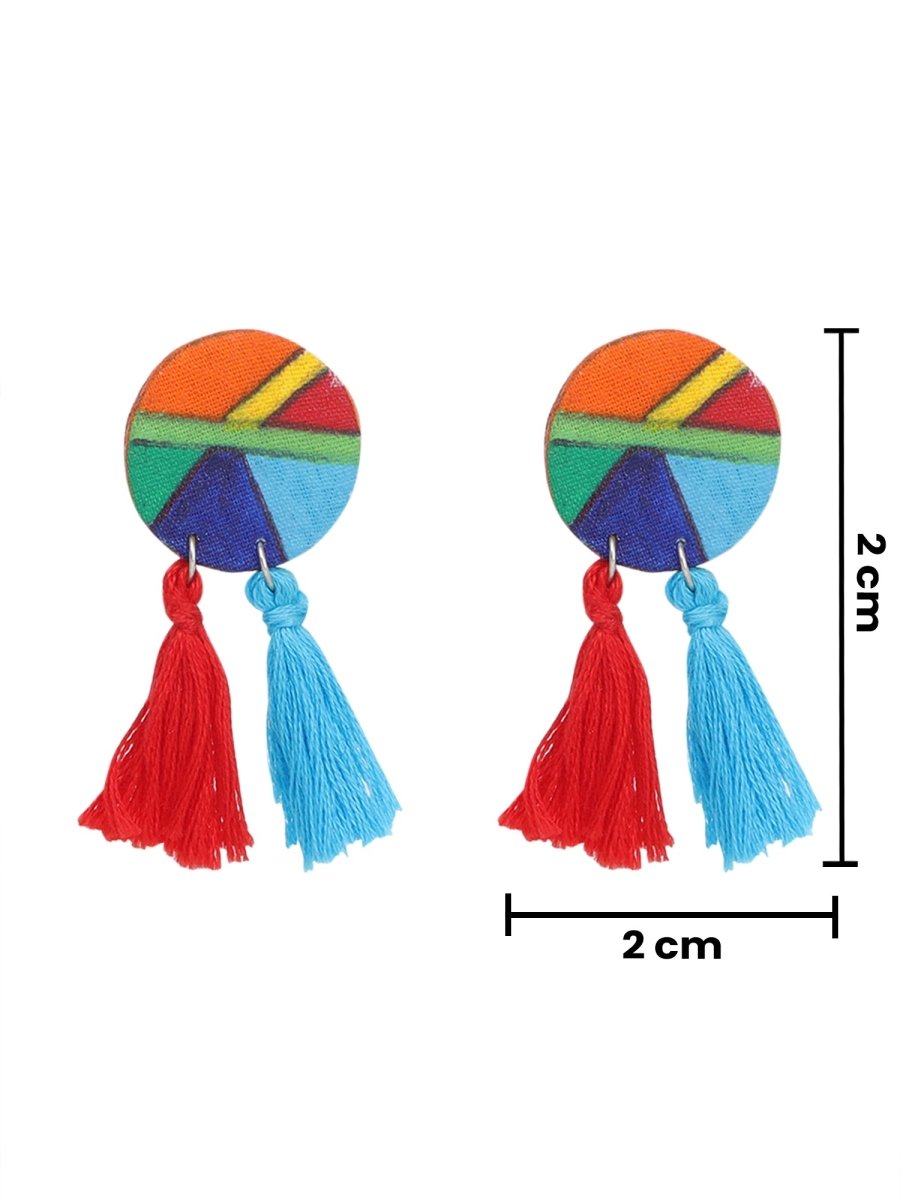 Mini Classic Multi Color Hand Painted Stud (Earrings) HP - ER - 244 - KHOJ.CITY