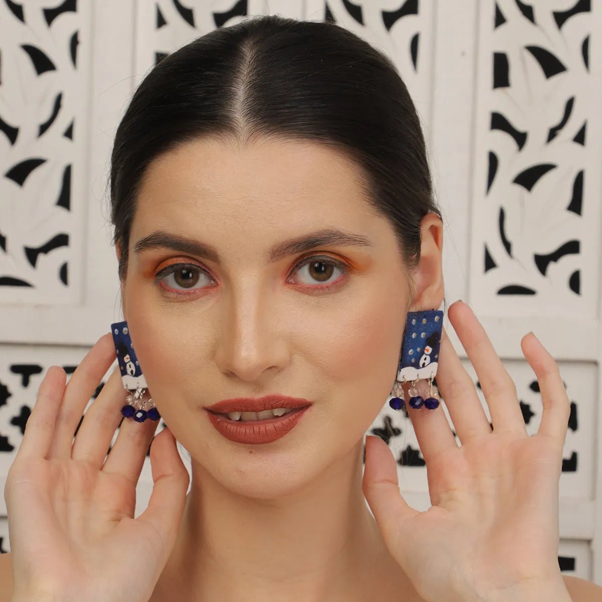 Mini Classic Multi Color Hand Painted Stud (Earrings) HP - ER - 245 - KHOJ.CITY