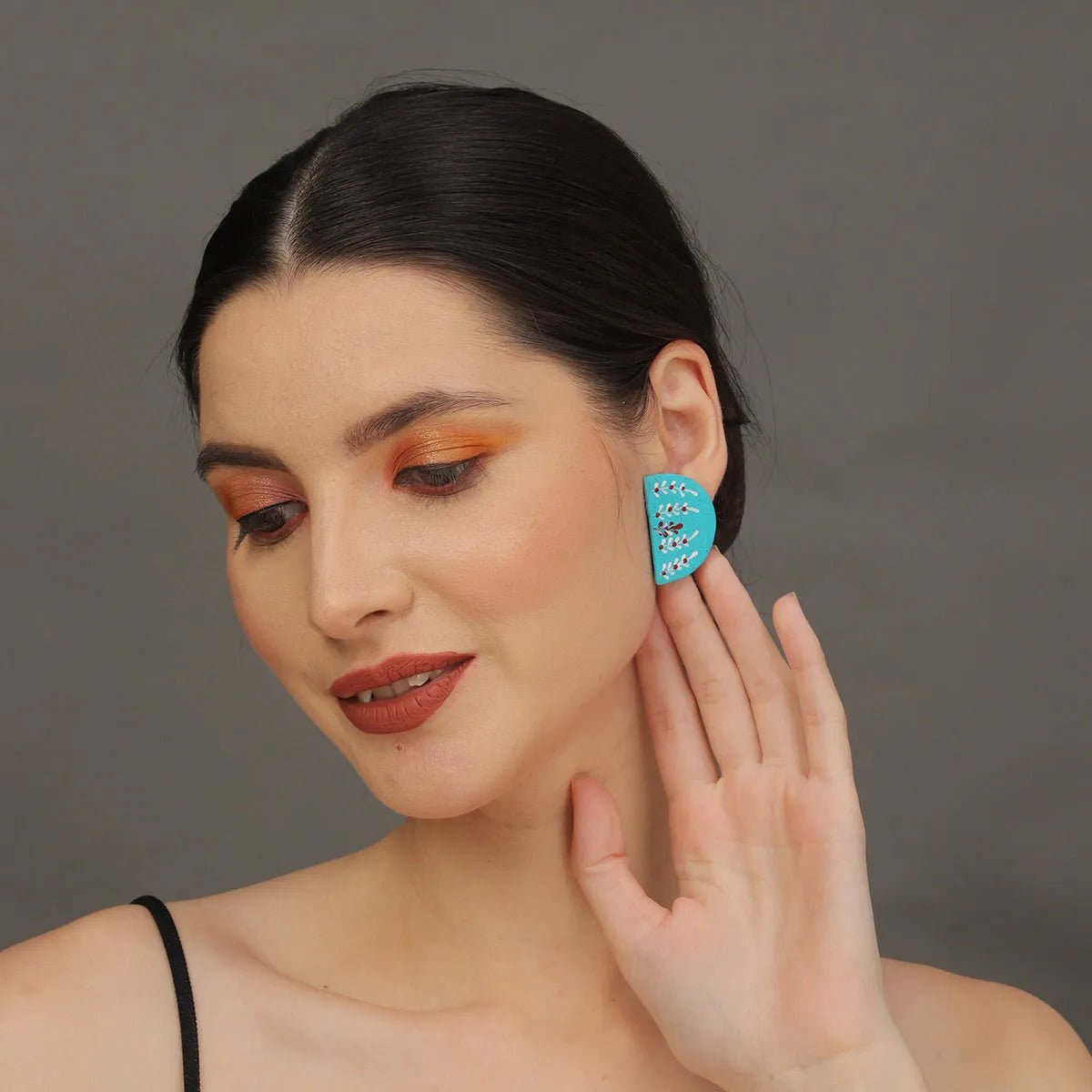 Mini Classic Multi Color Hand Painted Stud (Earrings) HP - ER - 246 - KHOJ.CITY