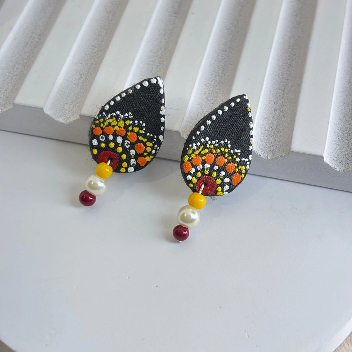 Mini Classic Multi Color Hand Painted Stud (Earrings) HP - ER - 247 - KHOJ.CITY