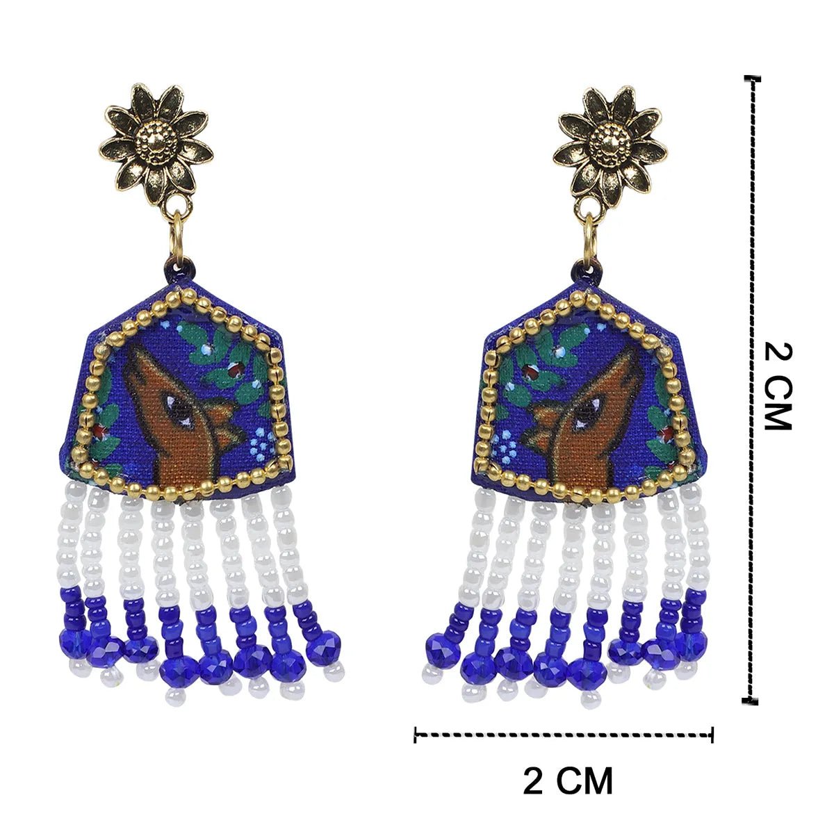 Mithila Blue Classic Hand Painted (Necklace Set) HP - NP - 063 - KHOJ.CITY