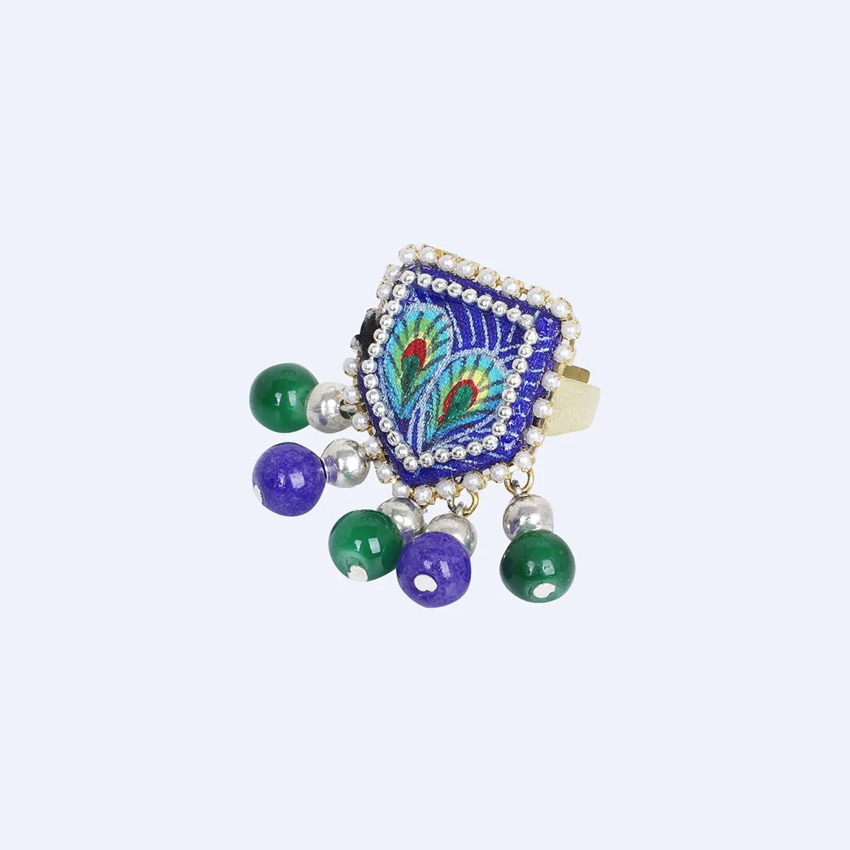 Mor Blue Classic Handmade Bridal Jewelry (Shaadi Set) - KHOJ.CITY