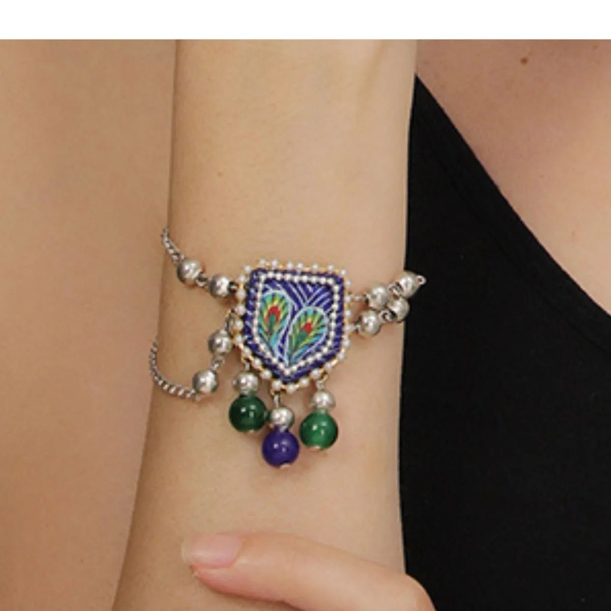 Mor Classic Blue Hand Painted (Bracelet) HP - BR - KHOJ.CITY