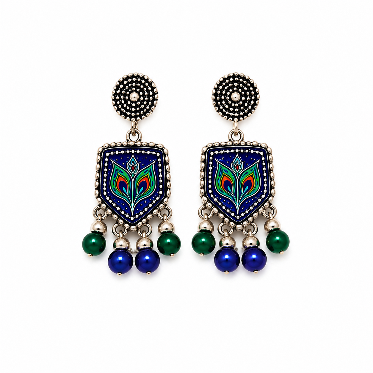 Mor Pankh Neel earrings measurements