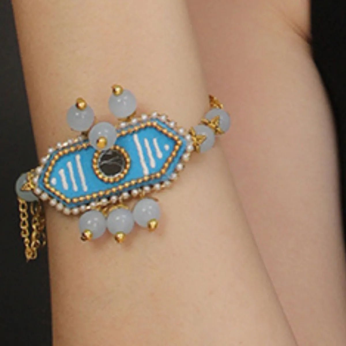 Nalini Blue Classic Hand Painted (Bracelet) HP - BR - KHOJ.CITY
