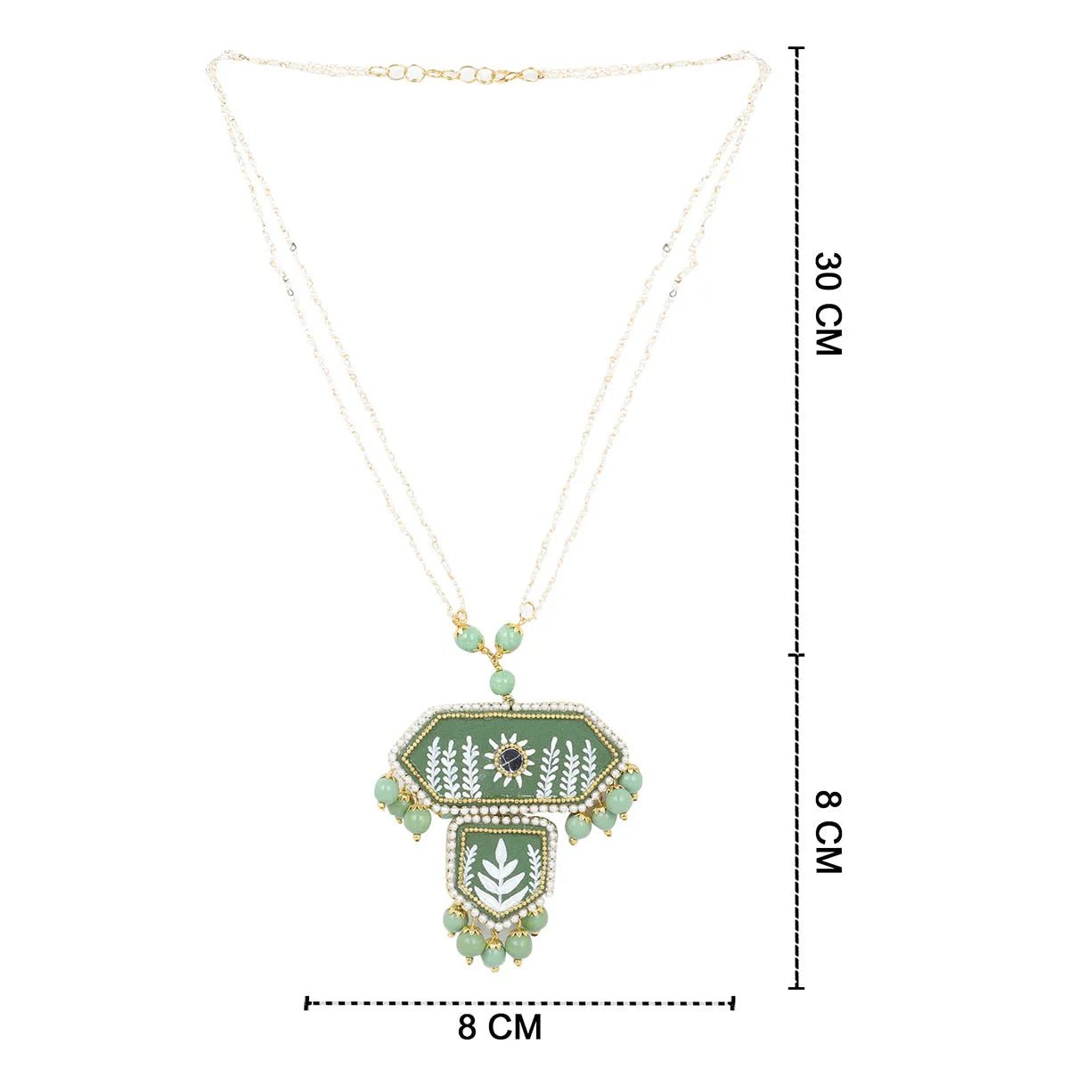 Nalini Green Classic Hand Painted Bridal Jewelry (Shaadi Set) - KHOJ.CITY