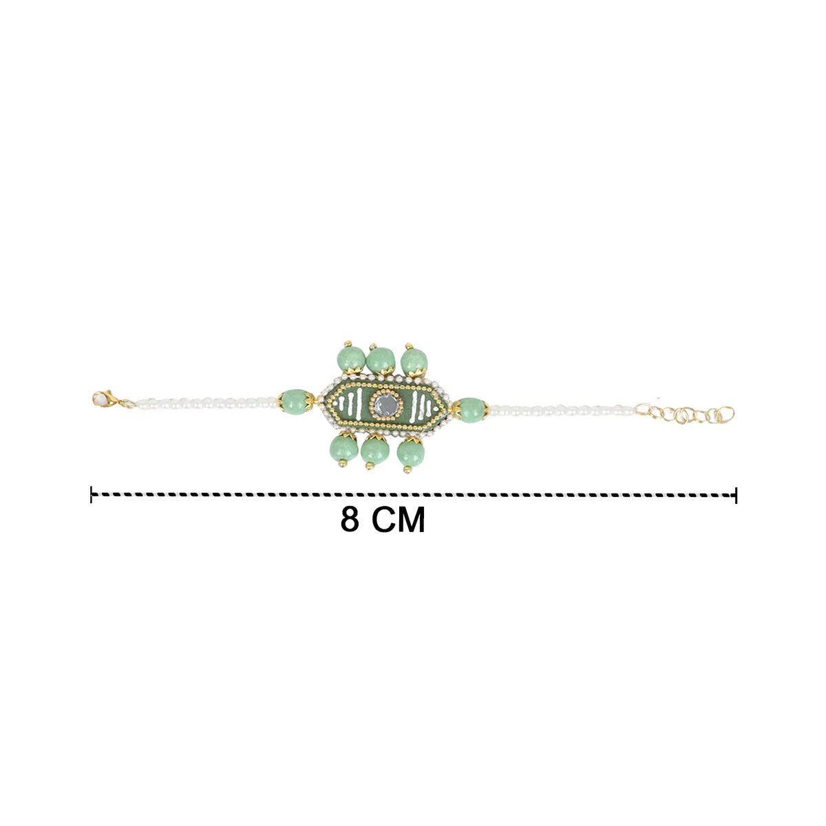 Nalini Green Classic Hand Painted Bridal Jewelry (Shaadi Set) - KHOJ.CITY