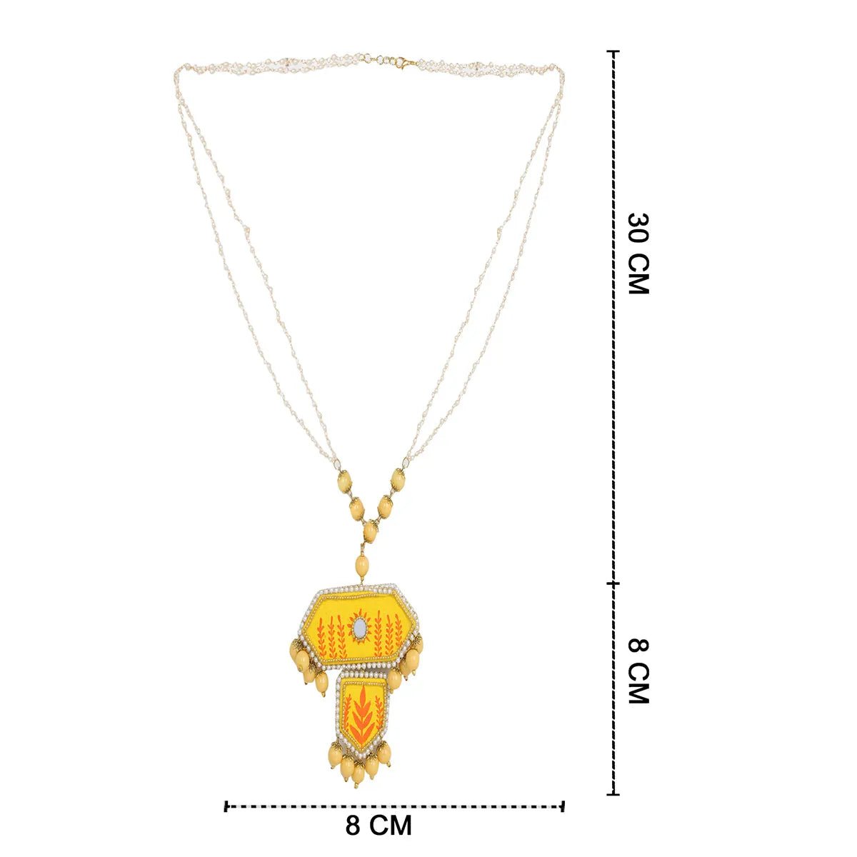 Nalini Yellow Classic Hand Painted Bridal Jewelry (Shaadi Set) - KHOJ.CITY