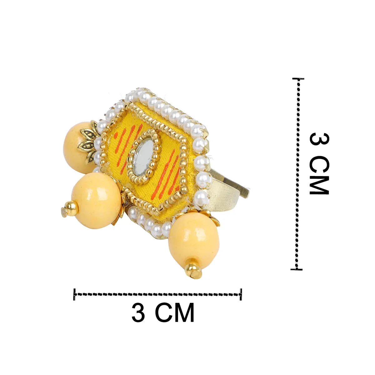 Nalini Yellow Classic Hand Painted Bridal Jewelry (Shaadi Set) - KHOJ.CITY