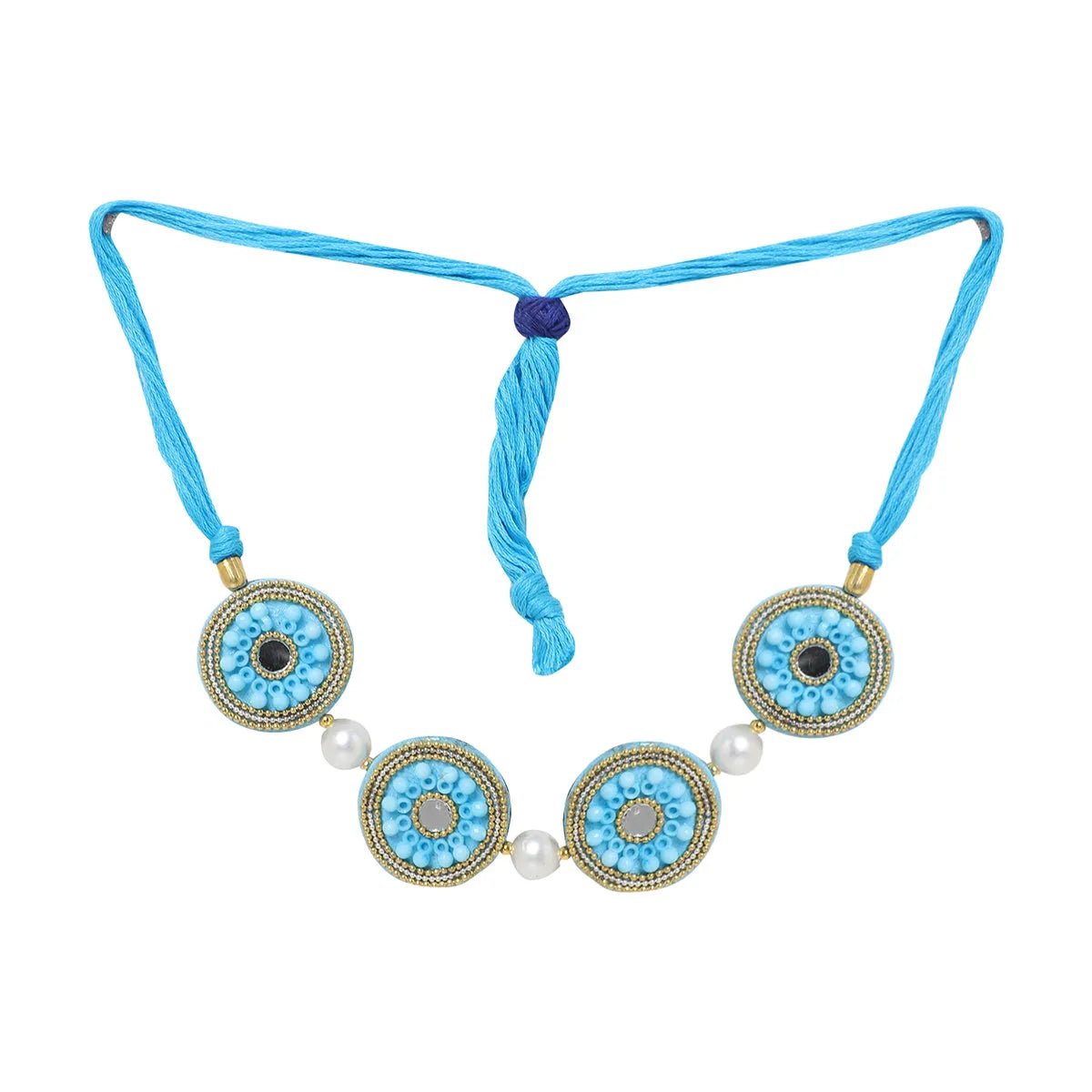 Navy Classic Multi Color Handmade (Necklace) HM - NP - 028 - KHOJ.CITY