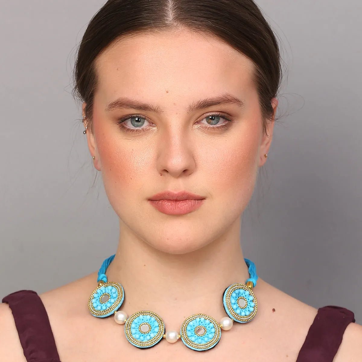 Navy Classic Multi Color Handmade (Necklace) HM - NP - 028 - KHOJ.CITY